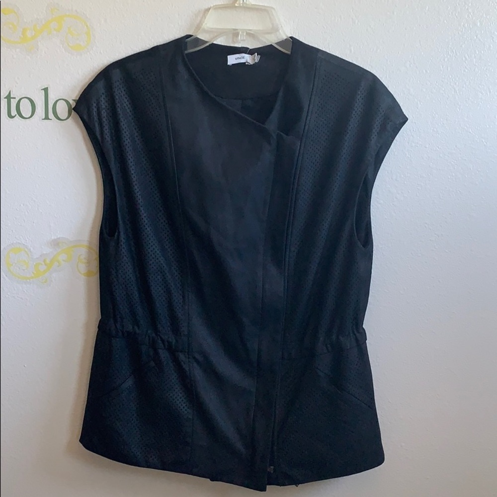 Vince black zipper vest size XS